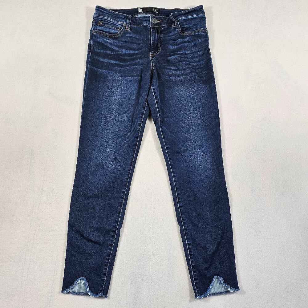 KUT from the Kloth Jeans Womens 8 Denim Donna High Rise Ankle Skinny Frayed